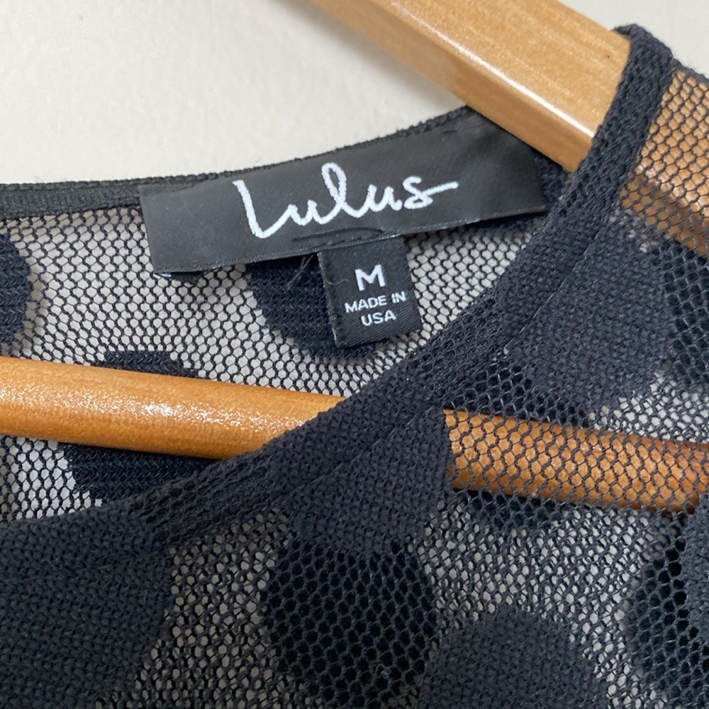 Lulus In Hot Dot-ter Long Sleeve Black Dress - Picture 7 of 11